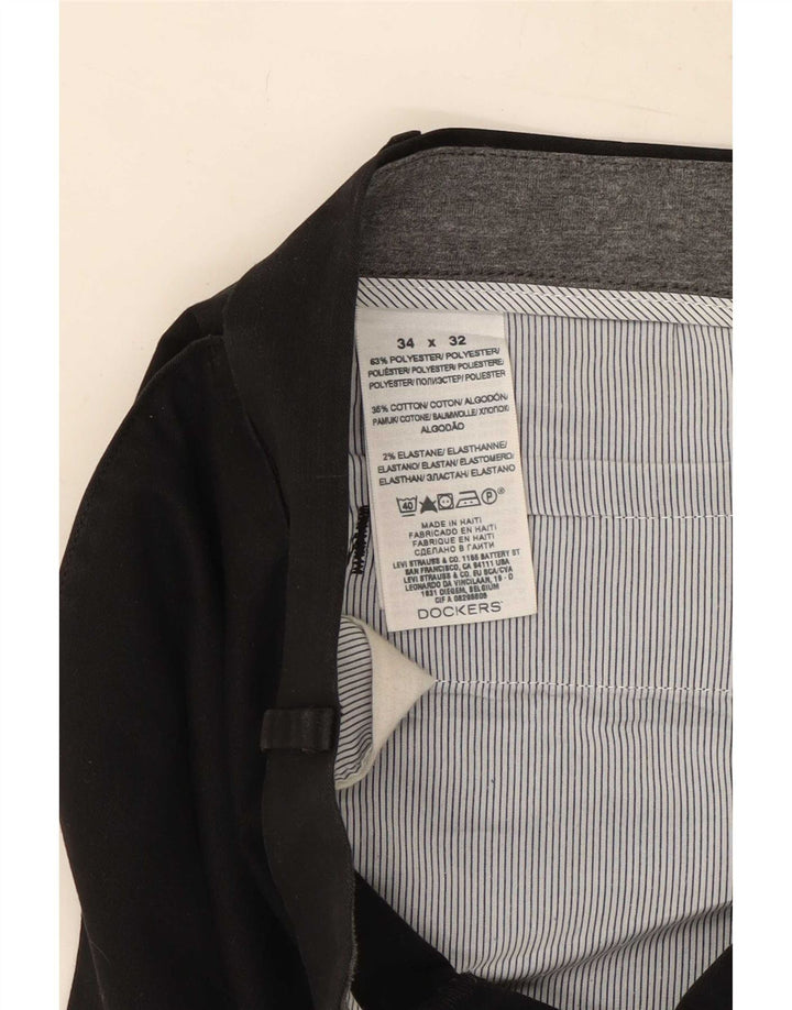 Dockers Gerade Chinohose für Herren, W34, L32, Schwarz, Polyester