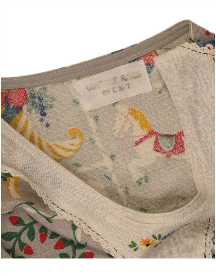 VINTAGE Grafisches Damen-Etuikleid, Gr. 16, groß, grau geblümt