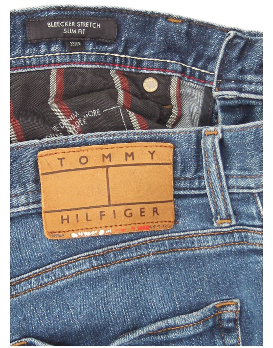 Tommy Hilfiger Herren Bleecker Slim Jeans W33 L30 Blaue Baumwolle