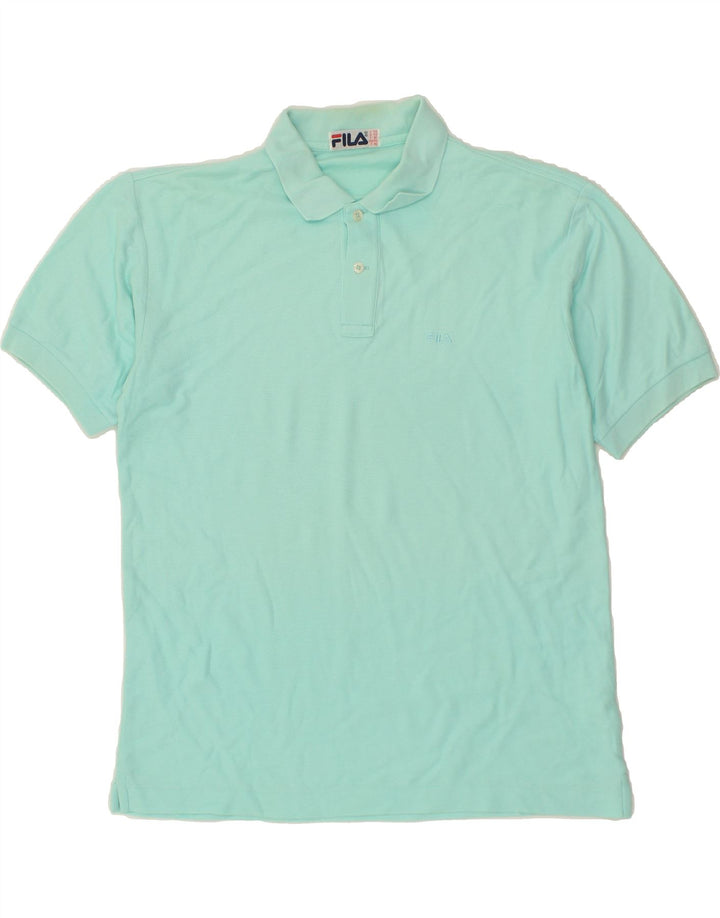 FILA Mens Polo Shirt IT 50 Medium Turquoise Cotton Vintage Fila and Second-Hand Fila from Messina Hembry 