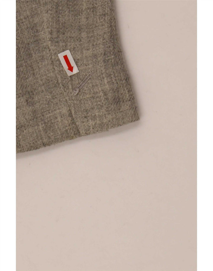Massimo Dutti Damen-Blazerjacke mit 1 Knopf, EU 38, kleine graue Wolle