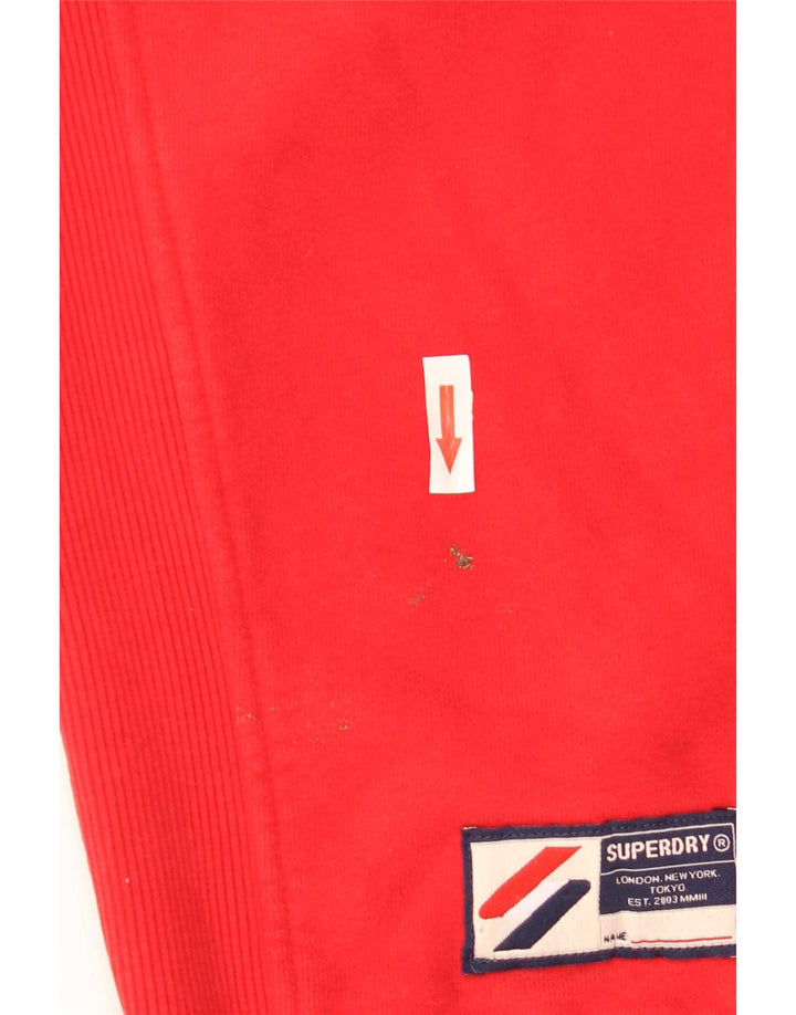 Superdry Herren-Sweatshirt mit Reißverschluss am Hals, Größe L, aus roter Baumwolle