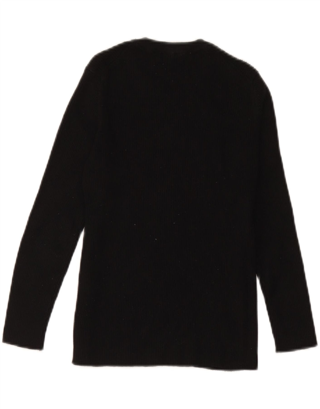 Zara Damen Top Langarm UK 12 Medium Schwarz Viskose