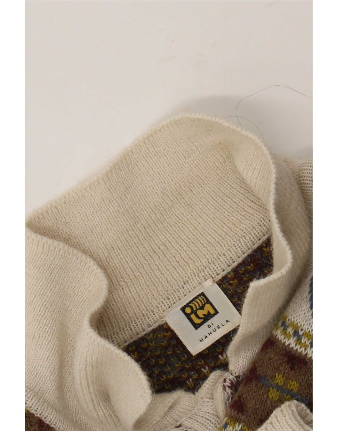 Vintage Herren Polo-Halspullover Pullover IT 50 Medium Mehrfarbig Retro