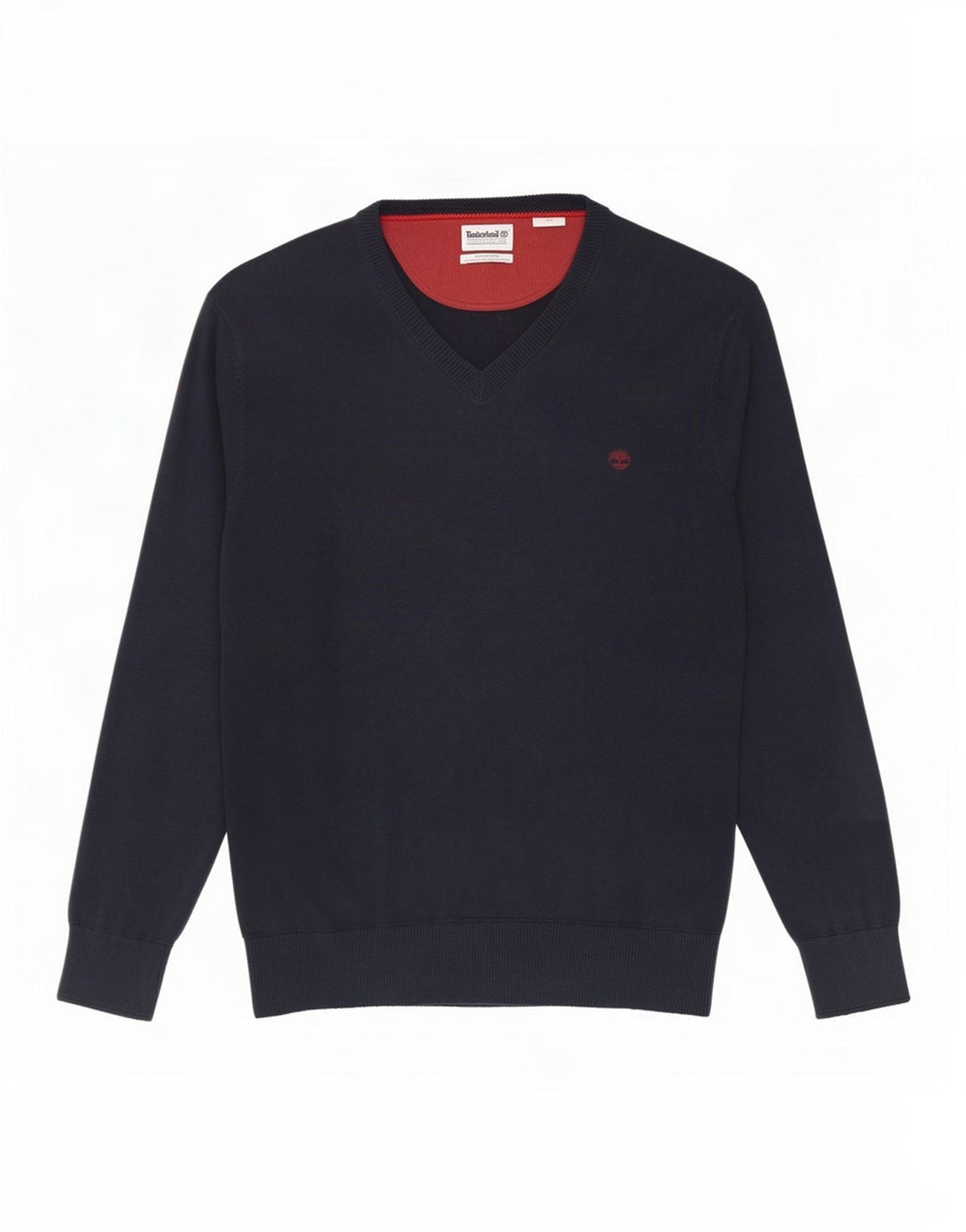 Timberland Herren-Pullover mit V-Ausschnitt aus mittelblauer Baumwolle