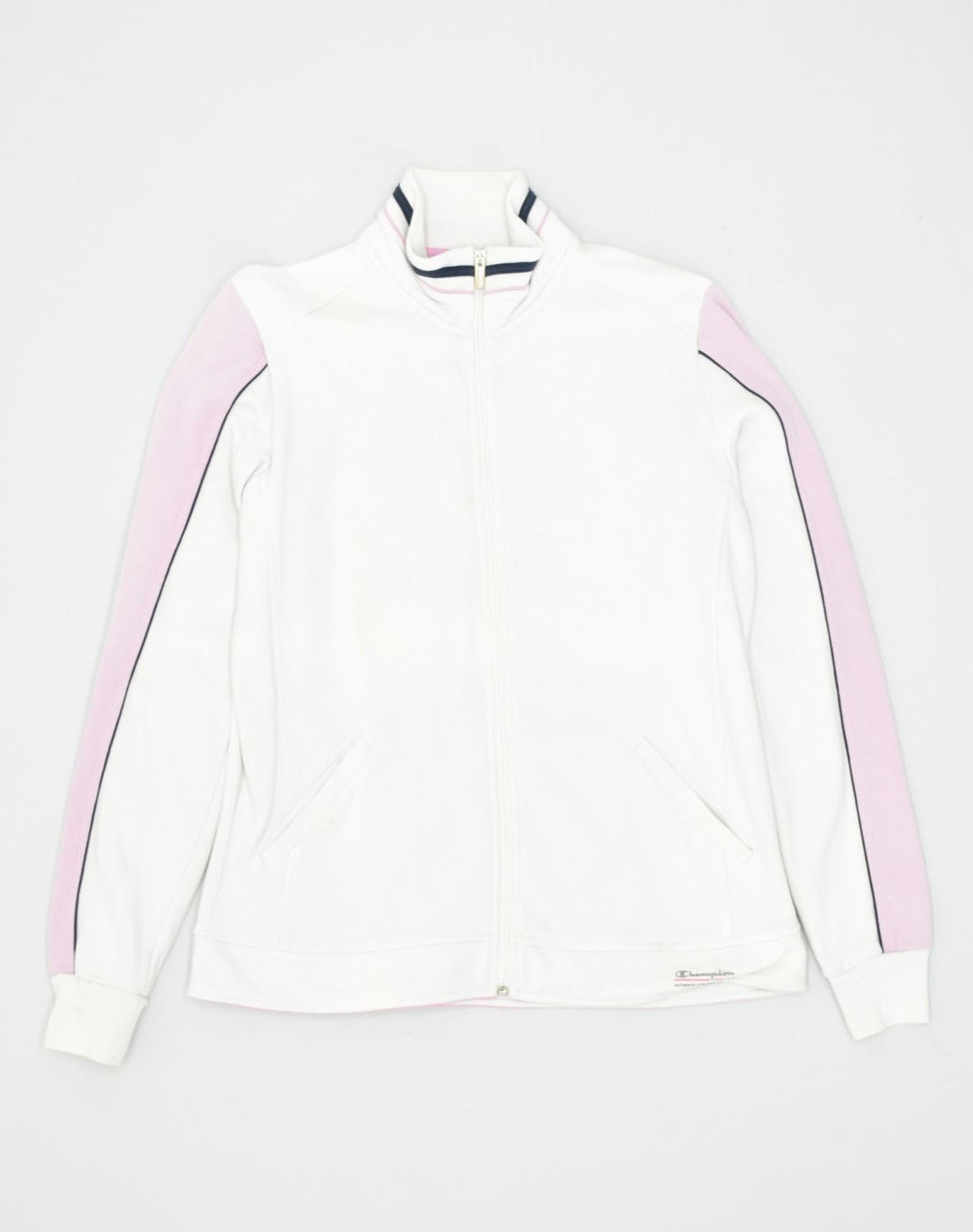 CHAMPION Womens Tracksuit Top Jacket Large White Colourblock Cotton | Vintage Champion | Thrift | Second-Hand Champion | Used Clothing | Messina Hembry 