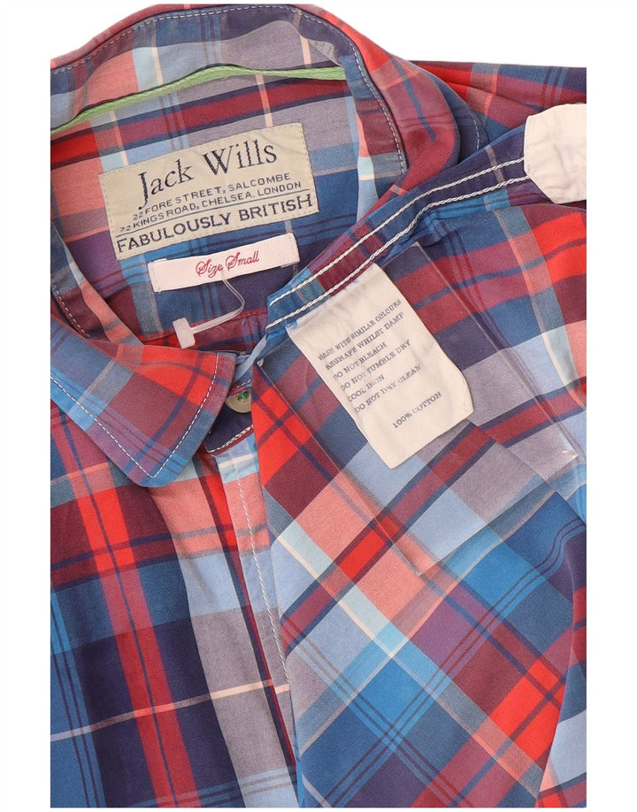 Jack Wills formelles Herrenhemd, klein, blau kariert, Baumwolle