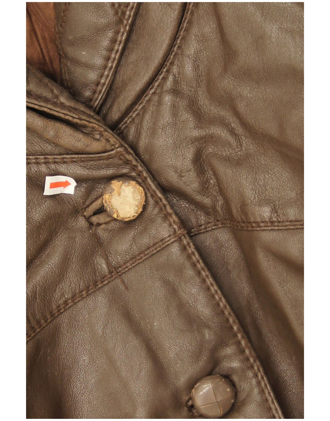 Carla Buti Damen Übergroße Lederjacke IT 46 Large Braun
