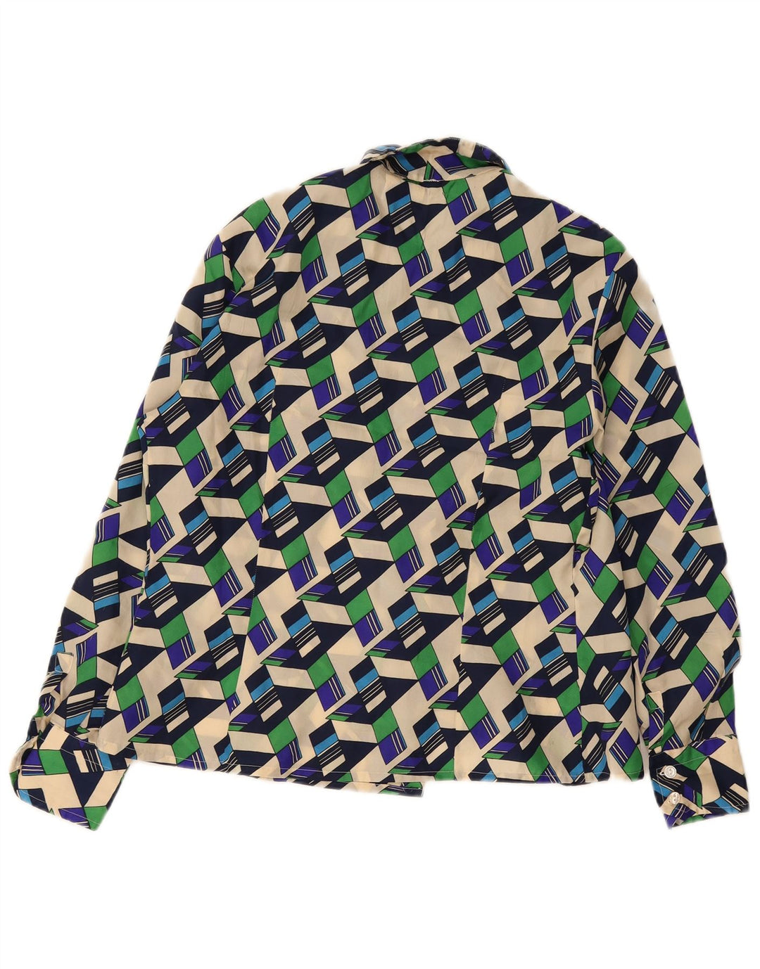 Vintage Damen Hemdbluse UK 20 2XL Mehrfarbig Geometrisch