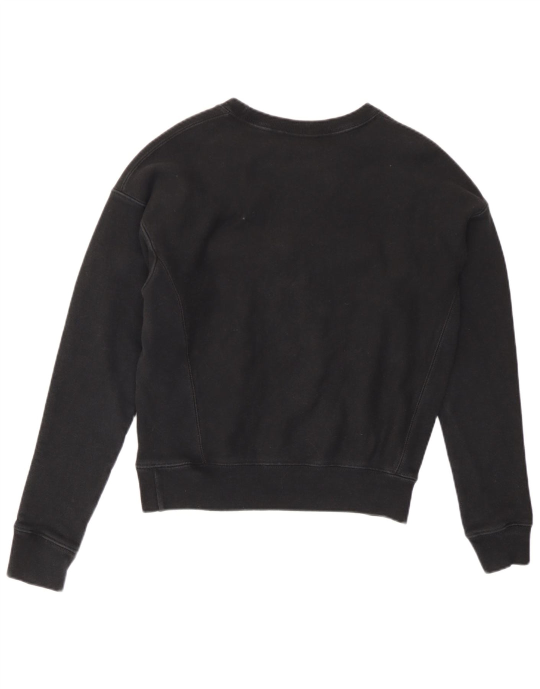 Champion Damen Crop Oversized Sweatshirt Pullover UK 6 XS Schwarz