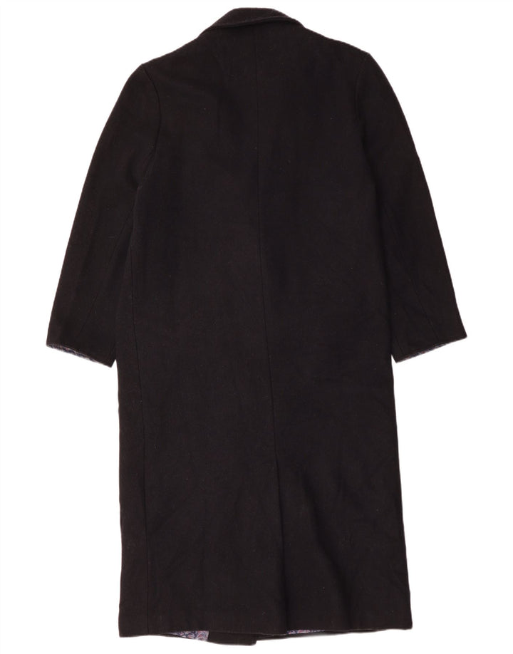 Topshop Damen Zweireihiger Mantel UK 10 Small Marineblaue Wolle