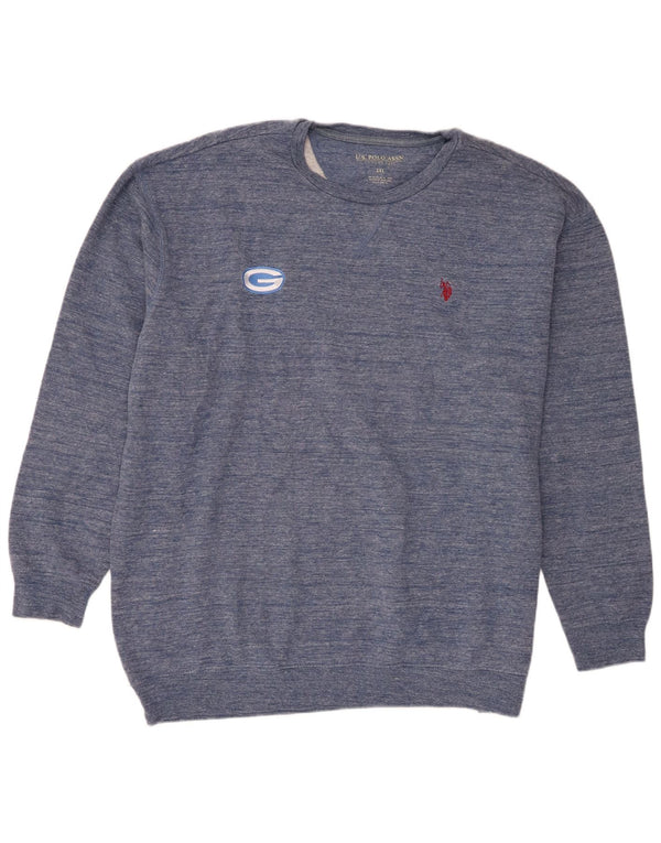 U.S. Polo Assn. Herren-Sweatshirt-Pullover 2XL, marineblau gesprenkelte Baumwolle