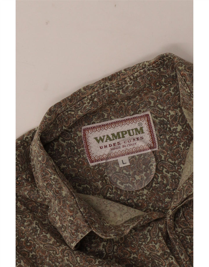 Wampum Herrenhemd, groß, Khaki, Paisleymuster