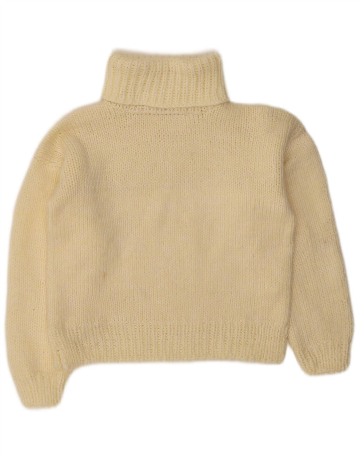 Vintage Damen Rollkragenpullover Pullover UK 14 Mittelgelb