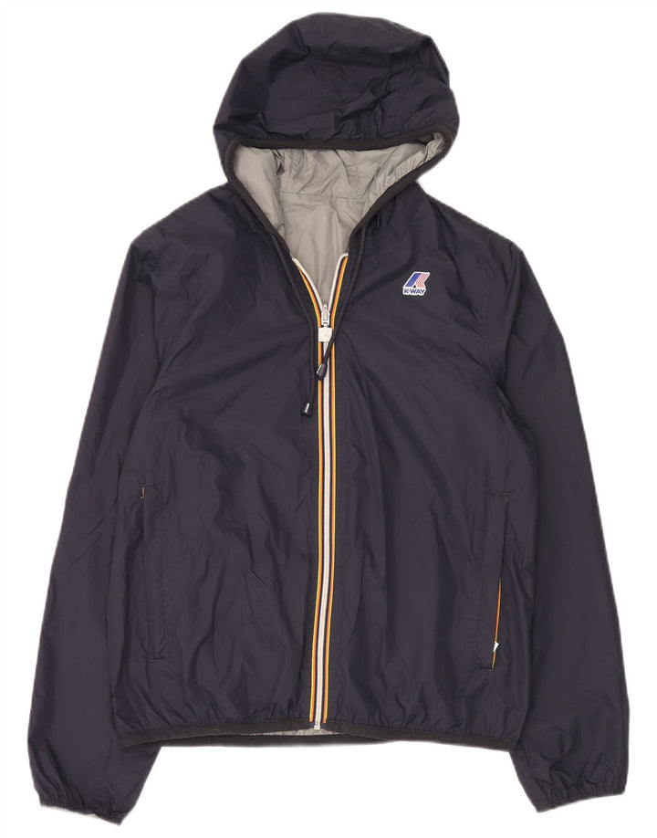 K-Way Reversible Damen-Regenjacke mit Kapuze, UK 14, Mittel, Marineblau, Polyamid