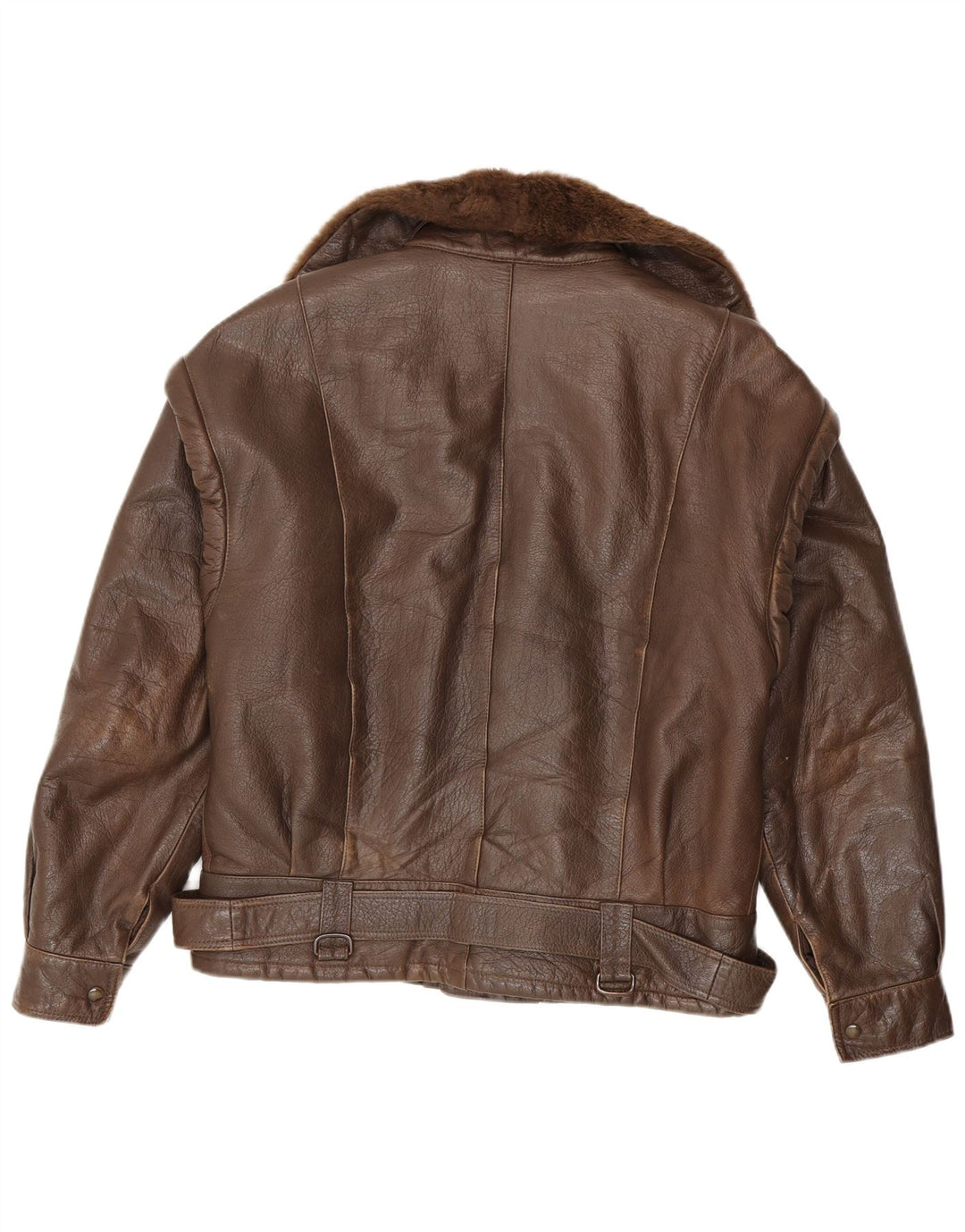 Vintage Herren Leder Bikerjacke UK 38 Mittelbraunes Leder
