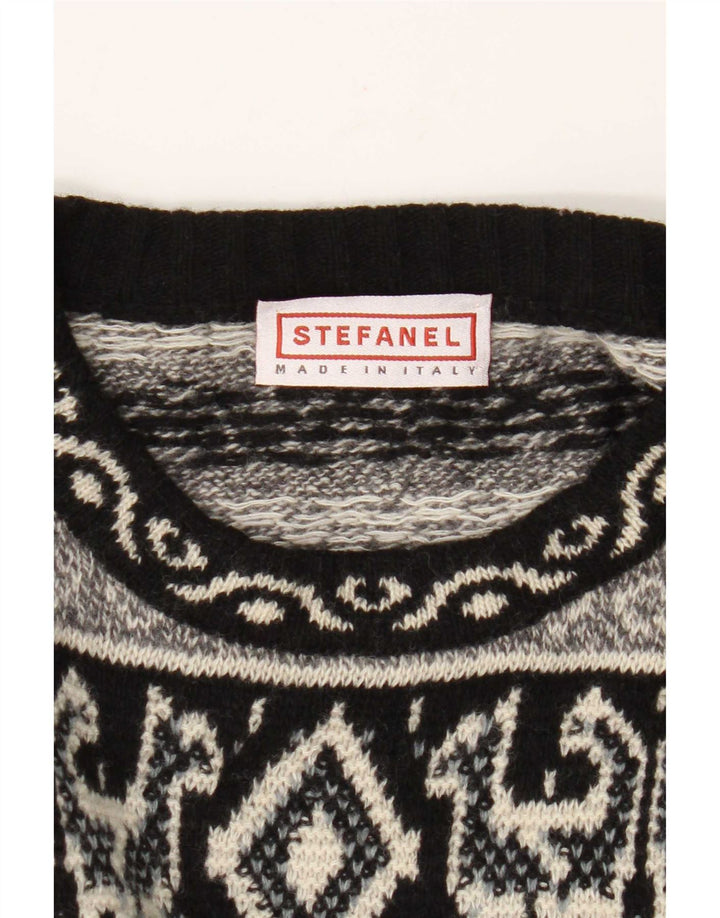 Stefanel Herren-Pullover mit Rundhalsausschnitt, groß, mehrfarbig, Fair Isle