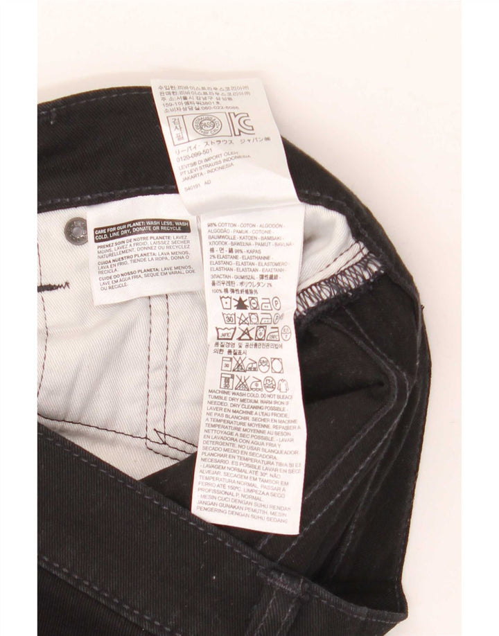 Levi's Herren Straight Jeans W30 L30 Schwarze Baumwolle