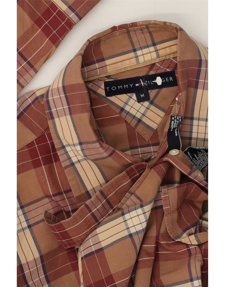 Tommy Hilfiger Herrenhemd aus mittelbraun karierter Baumwolle