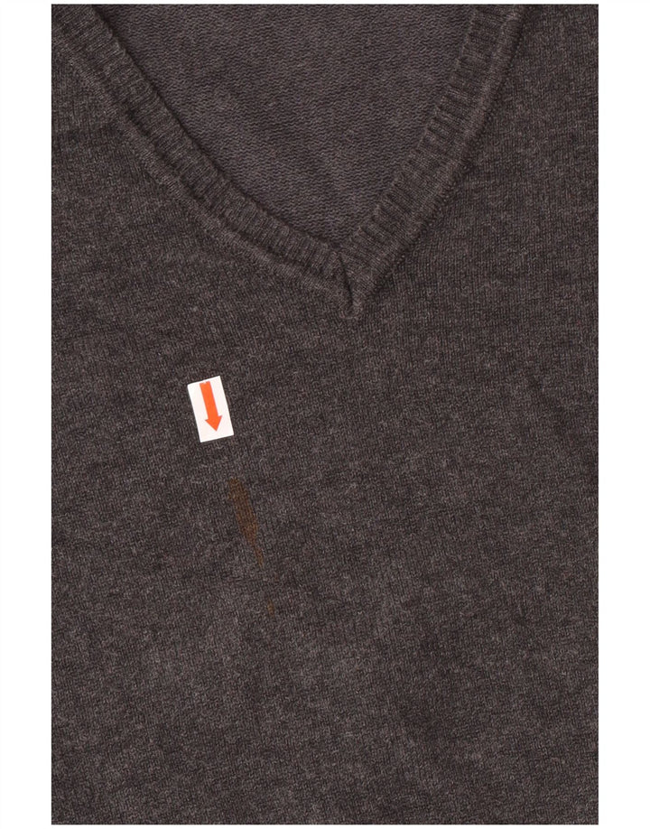 Zara Jungen-Pullover mit V-Ausschnitt, 7–8 Jahre, Größe S, graue Baumwolle