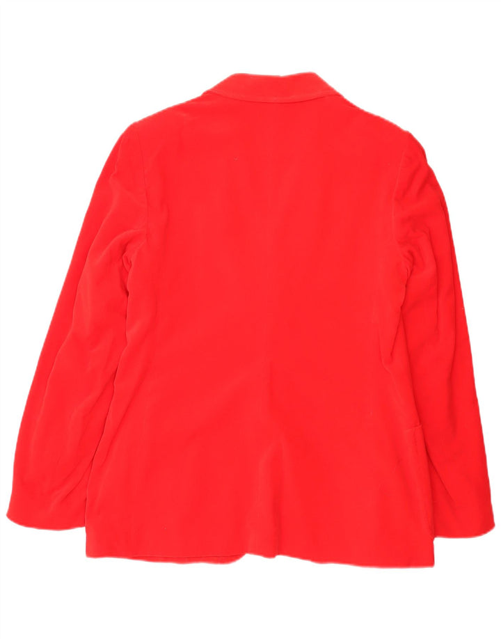 Vintage Damen 2-Knopf-Blazerjacke IT 48 XL Rote Baumwolle