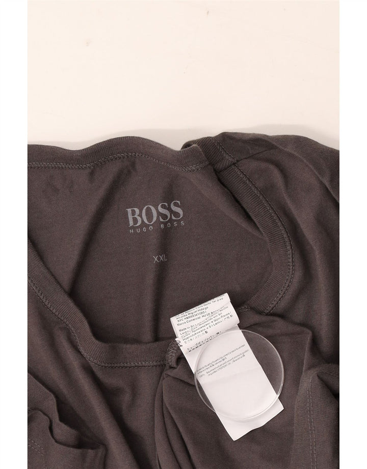 Hugo Boss Herren T-Shirt Top 2XL Grau Baumwolle