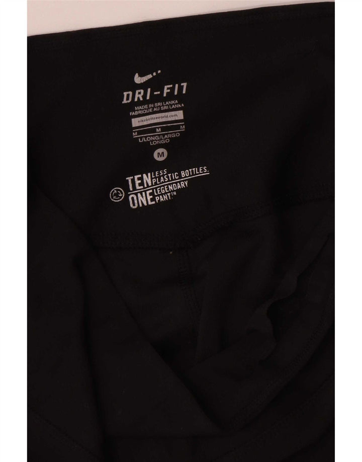 Nike Damen Dri Fit Trainingshose UK 14 Medium Schwarz Polyester
