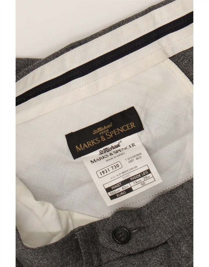Marks & Spencer Herren St. Michael Gerade Anzughose W40 L29 Graue Wolle