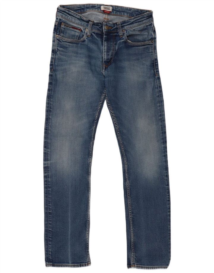 TOMMY HILFIGER Herren Straight Jeans W32 L32 Blaue Baumwolle