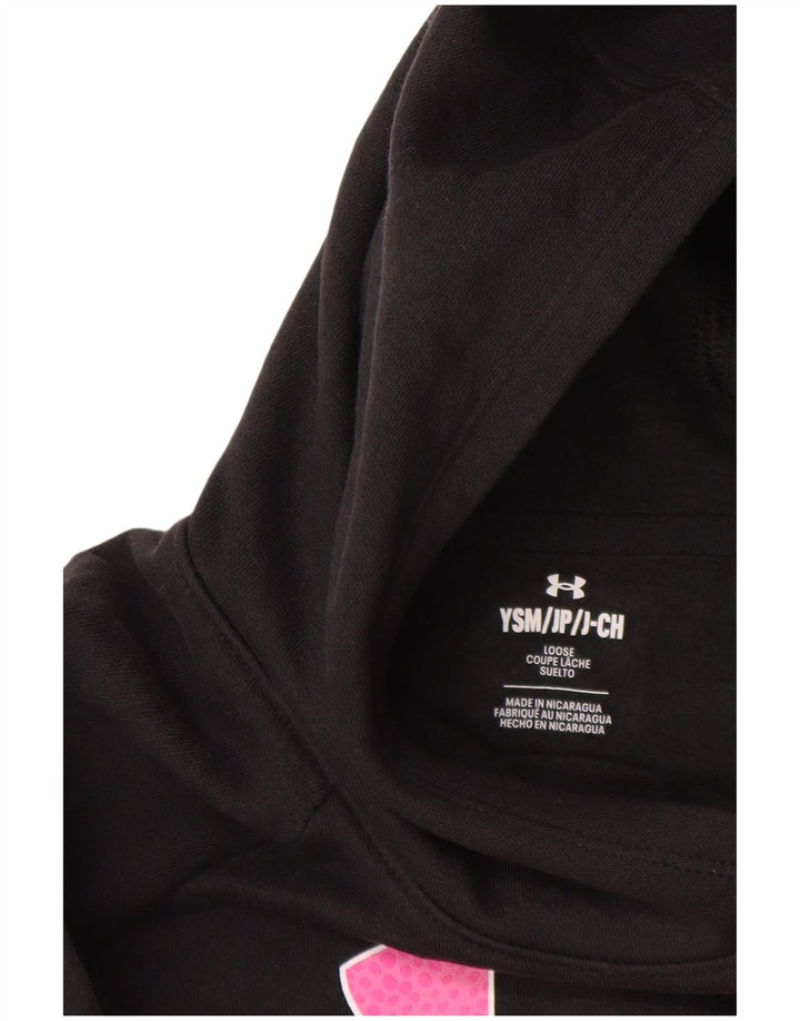 UNDER ARMOUR Mädchen-Kapuzenpullover mit Grafik, 7–8 Jahre, Größe S, schwarze Baumwolle