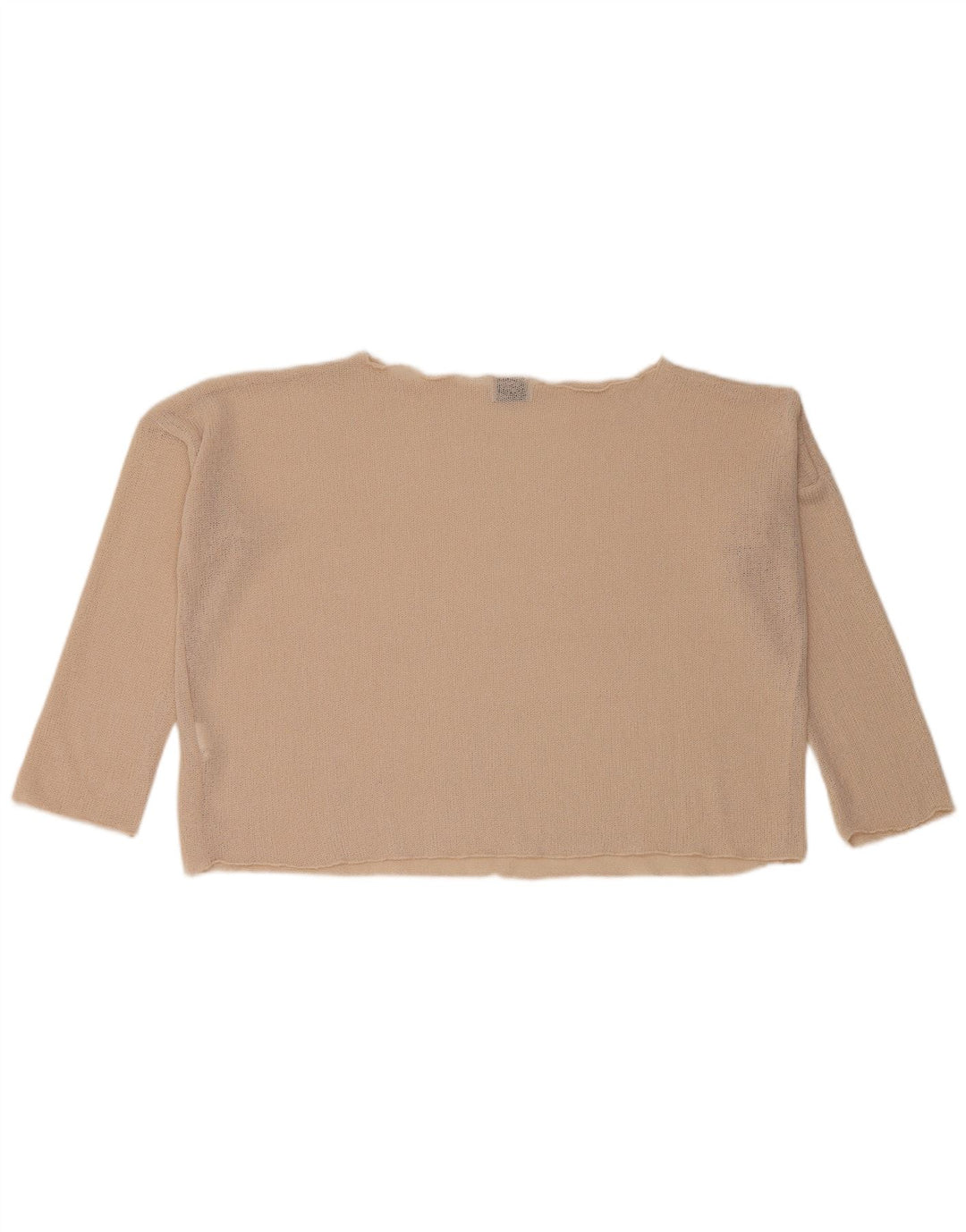 Zara Damen Crop Maxi Top 3/4 Ärmel UK 10 Small Beige Polyester
