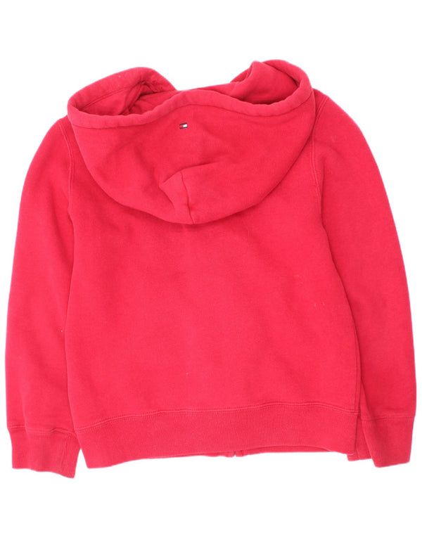 Tommy Hilfiger Jungen-Kapuzenpullover mit grafischem Reißverschluss, 4–5 Jahre, XS, rote Baumwolle