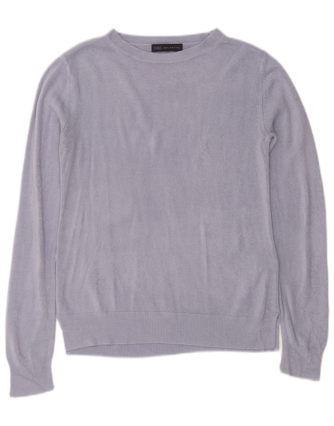 Marks & Spencer Damen-Pullover mit U-Boot-Ausschnitt, UK 12, Mittelblau, Acryl