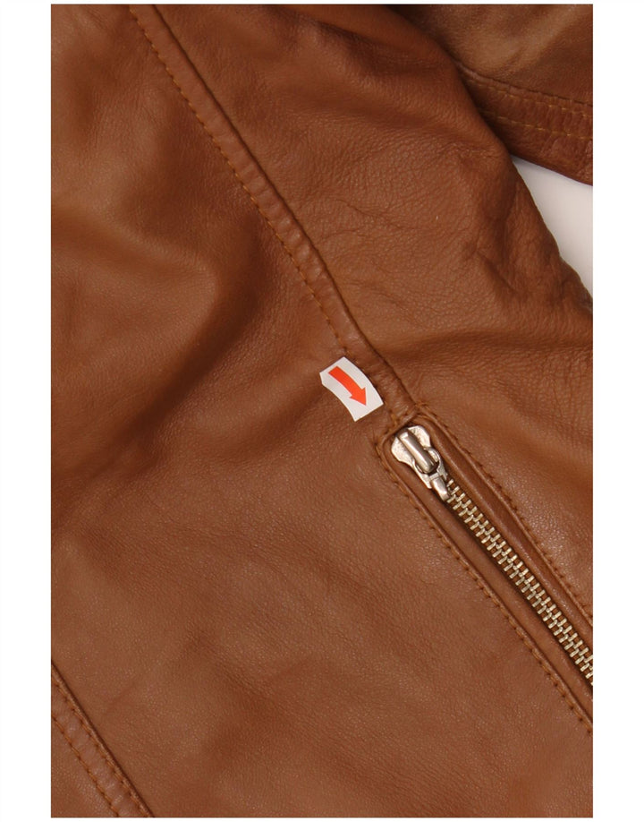 Vintage Herren Leder Bikerjacke UK 40 Großes braunes Leder