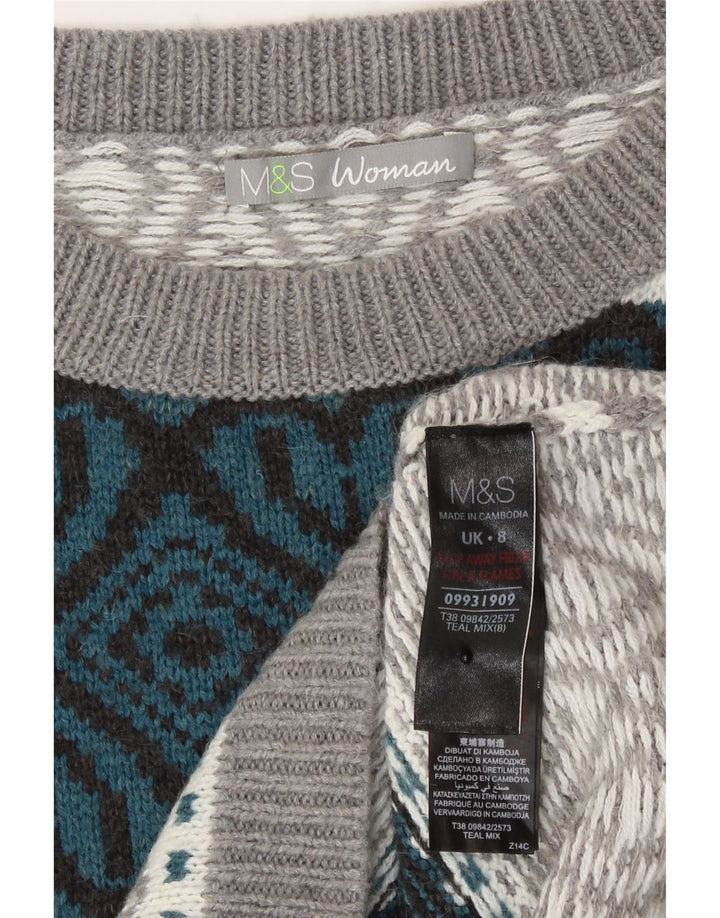 Marks & Spencer Damen-Tanktop in Übergröße, Größe S, Grau, geometrisch