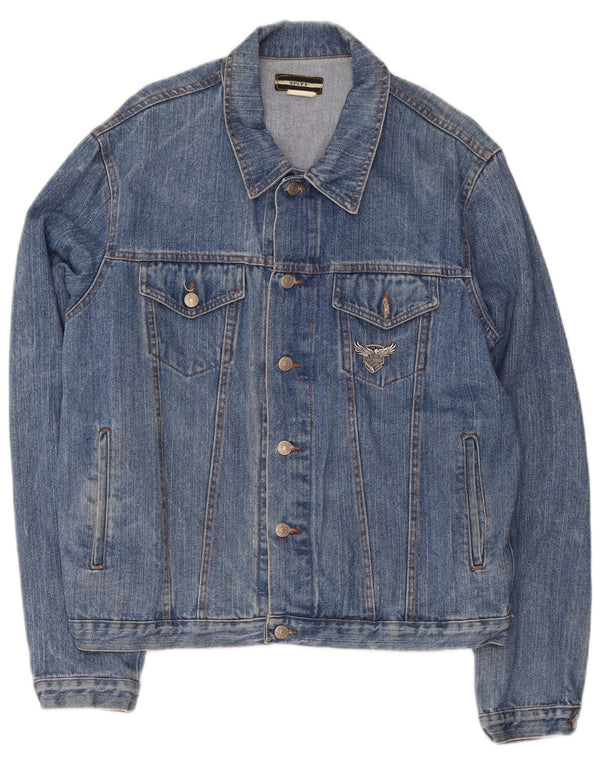Vintage Damen Jeansjacke UK 20 2XL Blaue Baumwolle
