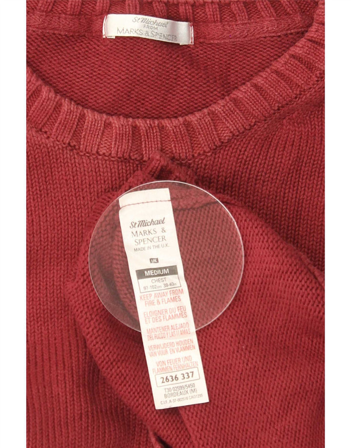 Marks & Spencer Herren St. Michael Pullover mit U-Boot-Ausschnitt, mittleres Burgunderrot