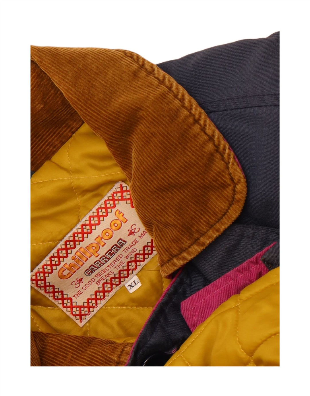 Carrera Herren-Windbreaker-Jacke UK 42 XL Marineblau Colourblock-Polyamid