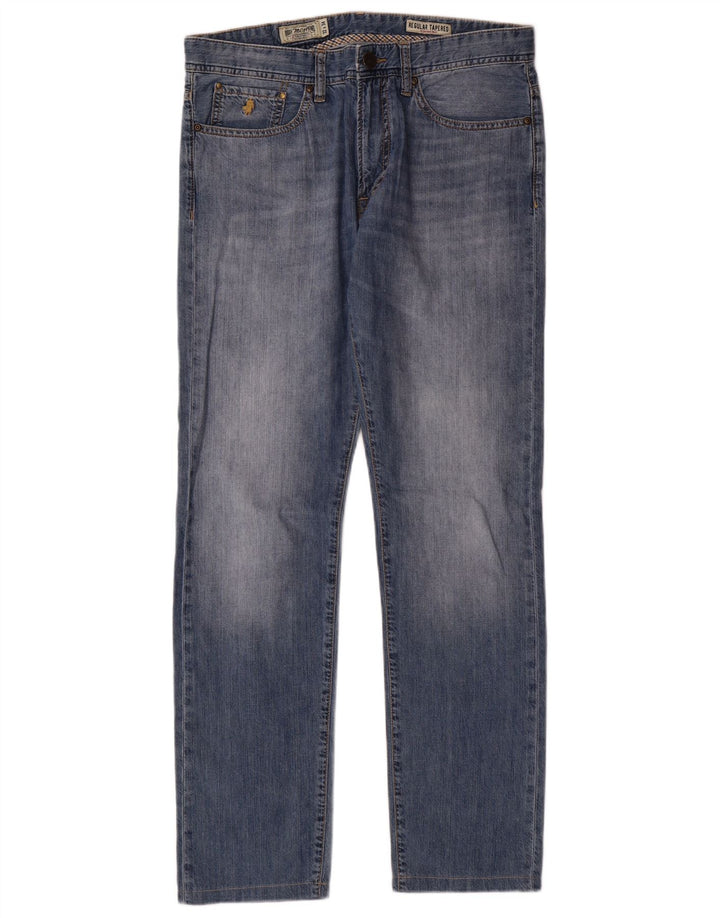 Marlboro Classics Herren Regular Fit Tapered Jeans W32 L34 Blaue Baumwolle