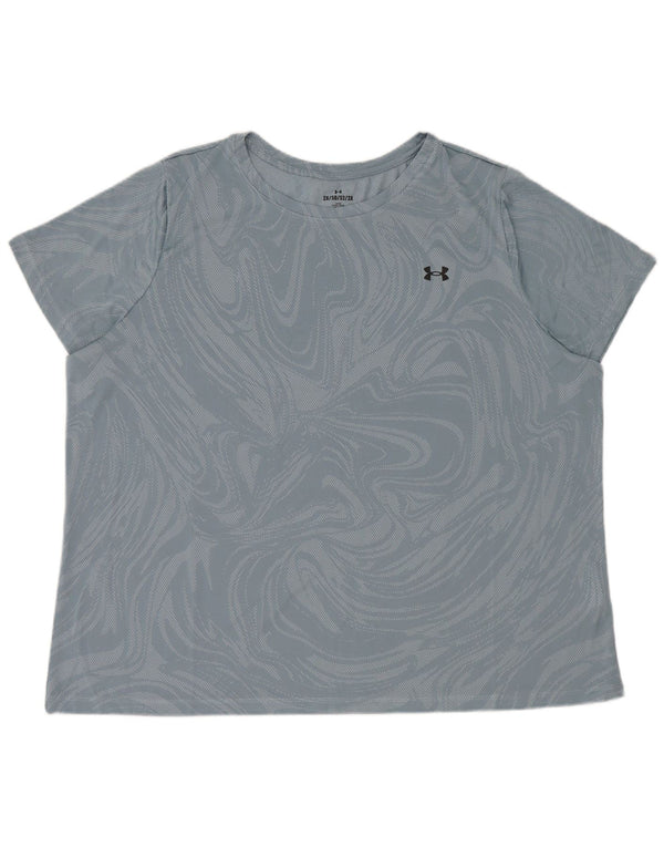 Under Armour Damen T-Shirt Top 2XL Blau Geometrisch Polyester