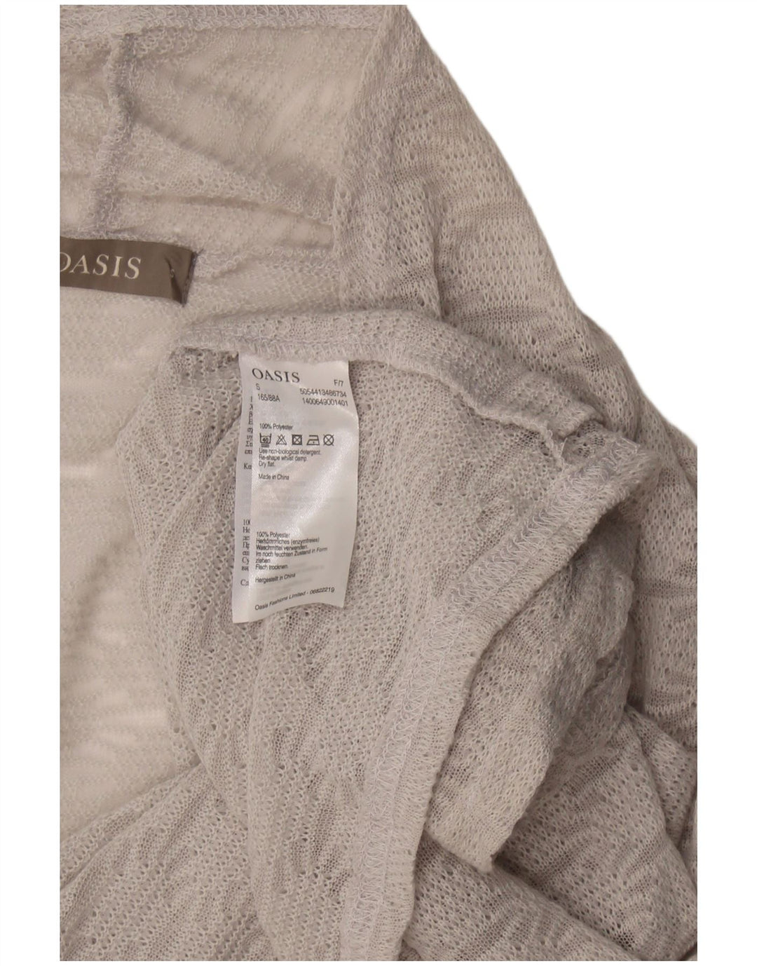 Oasis Damen-Strickjacke in Übergröße, Gr. 10, Größe S, grau, geometrisch, Polyester