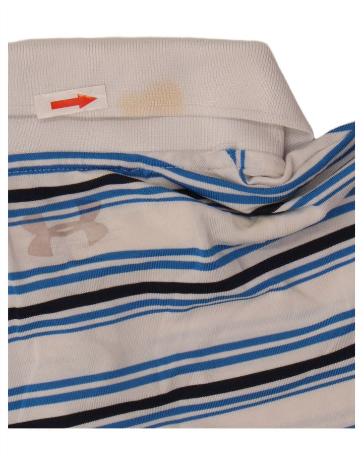 Under Armour Herren Poloshirt XL weiß gestreift aus Polyester