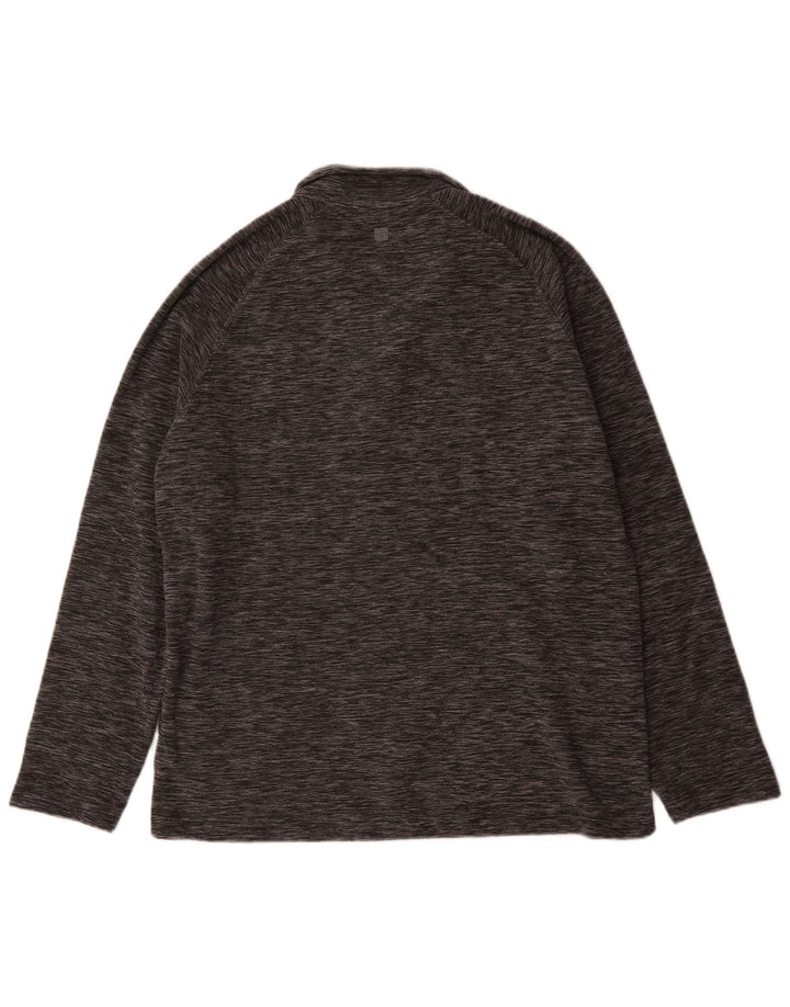 Mountain Warehouse Herren-Fleecepullover mit Reißverschluss am Kragen, großes, grau meliertes Polyester