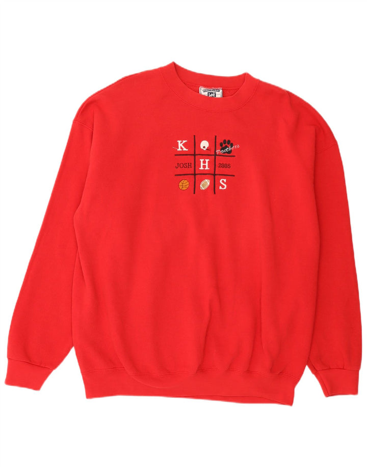 Lee Herren Grafik-Sweatshirt-Pullover XL aus roter Baumwolle