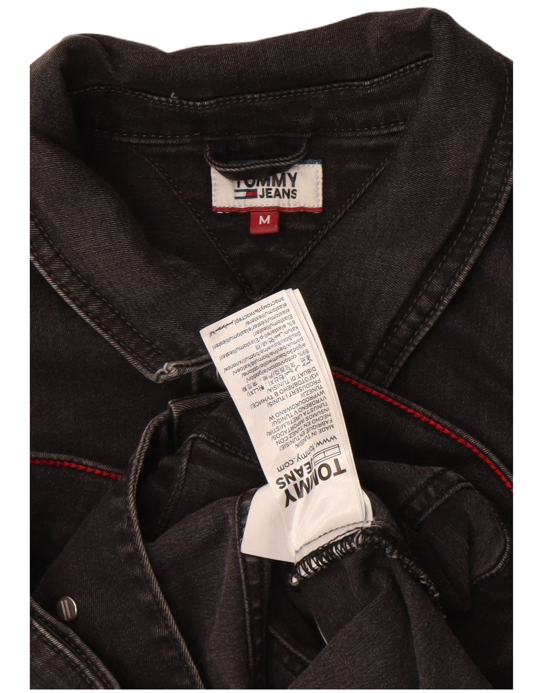 Tommy Hilfiger Damen Crop Denim Jacke UK 12 Mittelschwarze Baumwolle