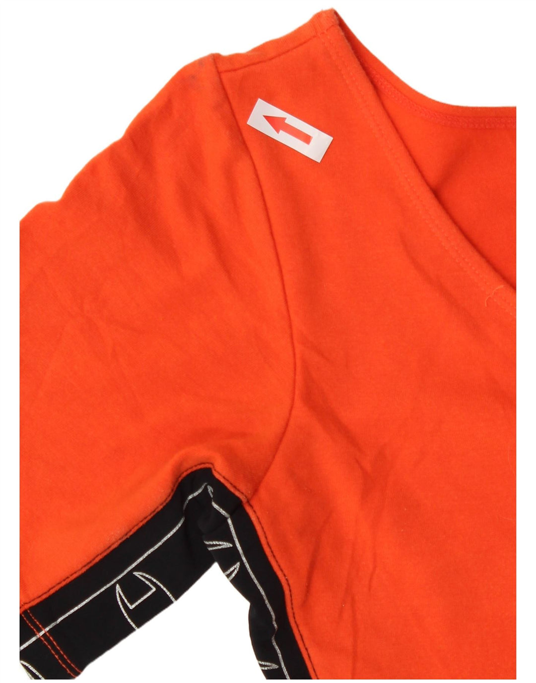 Champion Damen Crop Graphic T-Shirt Top UK 12 Mittelorange Baumwolle