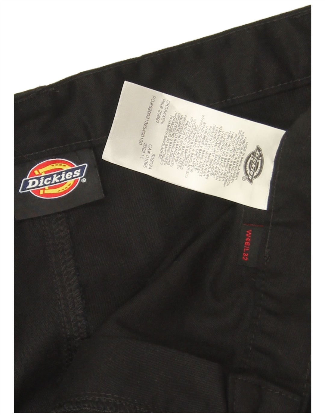 Dickies Gerade Herren-Cargohose W46 L30 Schwarz Polyester