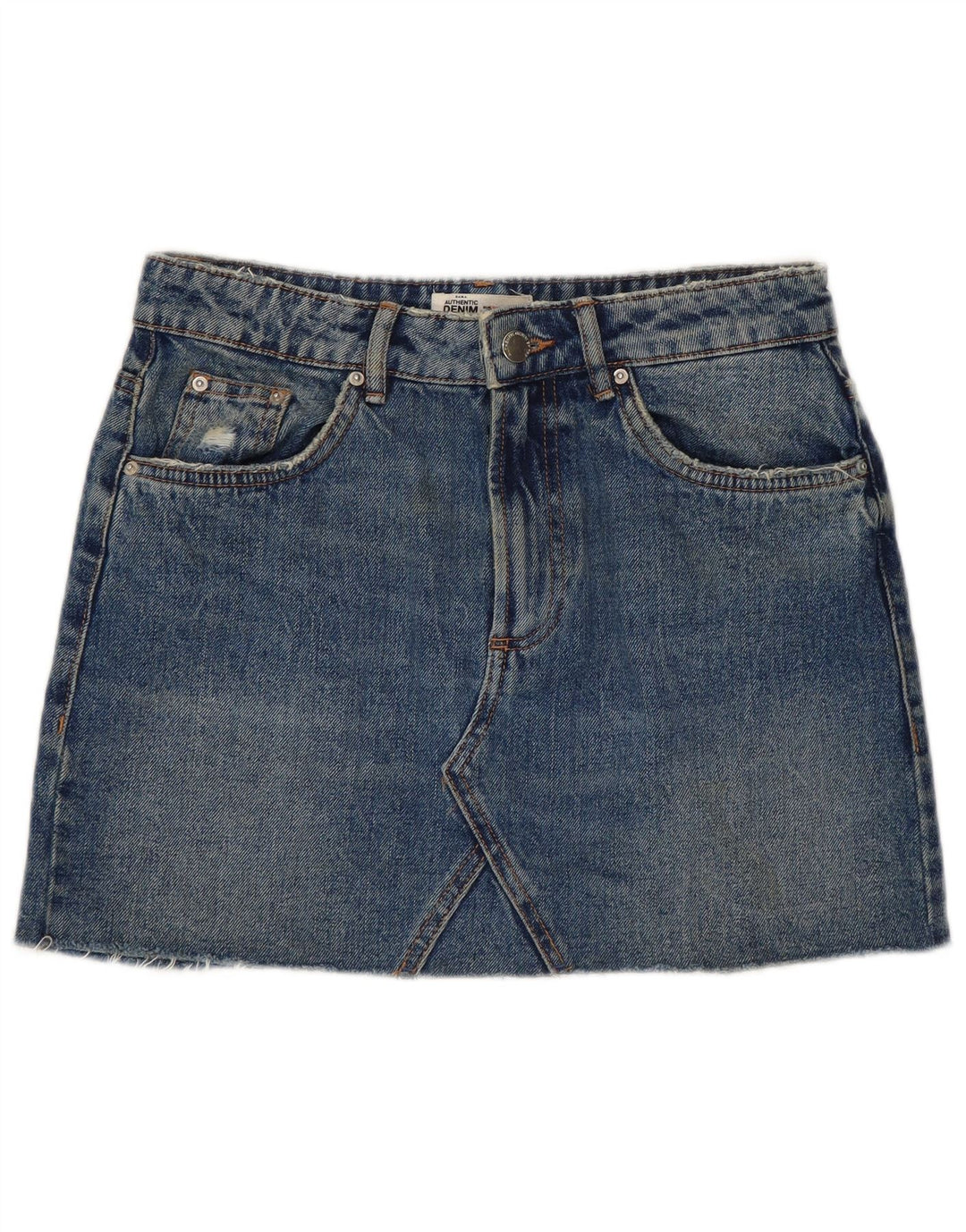 ZARA Damen Mini-Jeansrock, Größe S, Größe W26, Blau, Baumwolle