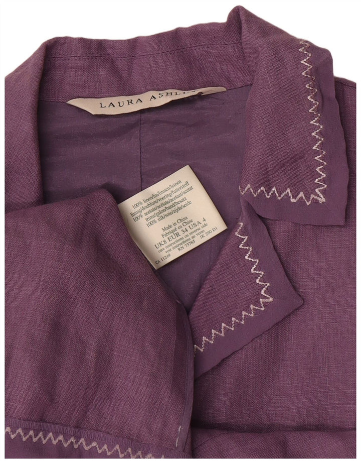 Laura Ashley Damen-Blazer mit 3 Knöpfen, Gr. 8, Lila, Leinen