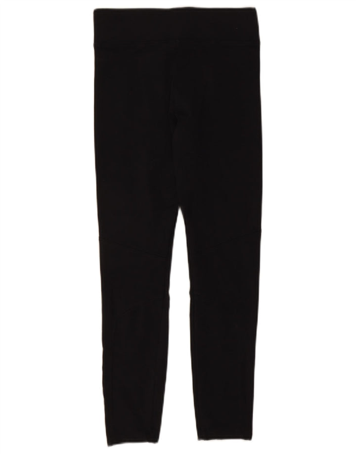 Nike Damen Crop Leggings UK 8 Small Schwarz Baumwolle